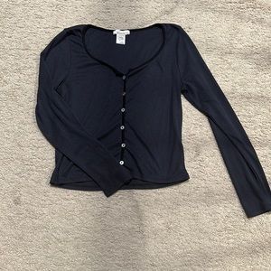 Urban: Navy Blue Long Sleeve w/ Optional Buttons